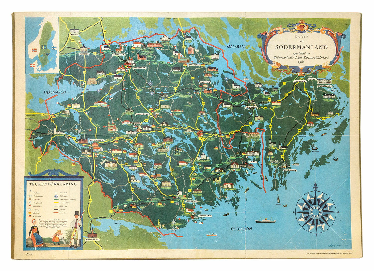 Sörmlands museum · SLM 59093 - Karta över Södermanland efter motiv av