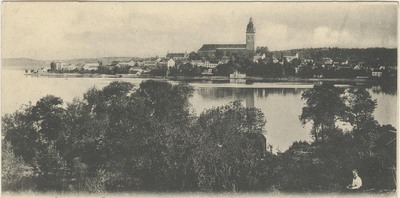 Parti av Strängnäs med domkyrkan, 1885