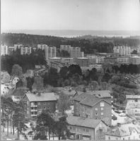 Utsikt från vattentornet mot Stenkulla, Nyköping