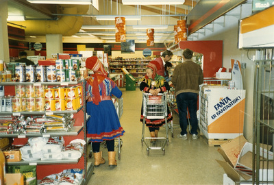 Butiksinteriör, Kautokeino, Norge, 1987