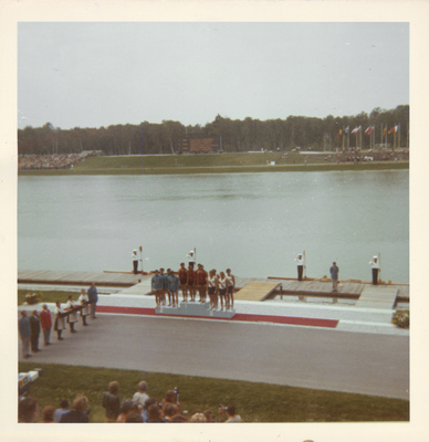 Prisceremoni vid roddarstadion under OS i München 1972.