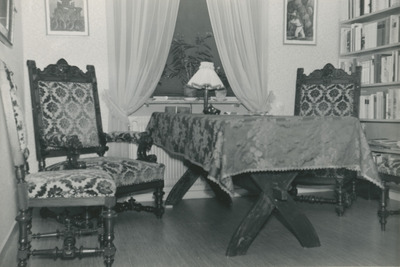 Interiör i vardagsrum, Strängnäs 1950-tal