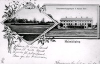 Vykort, Regementsbyggnad, Malmköping.