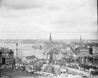 Vy över Stockholm taget från Katarinahissen, 1901
