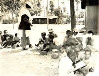 Läslektion utomhus, Etiopien 1935-1936