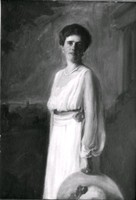 Porträtt av okänd kvinna, målning av Bernhard Österman