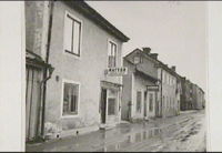 Rivningsfastigheter vid hörnet Västra Kvarngatan/Västra Trädgårdsgatan i Nyköping 1962