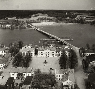 Strängnäs, utsikt från domkyrkotornet norrut.