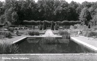 Vykort, Eriksberg, franska trädgården