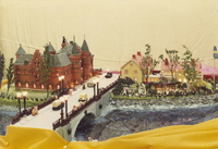 Stadsbron i Nyköping, modell i marsipan och choklad i skala 1:100.