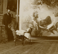 Julius Kronberg i sin ateljé år 1892