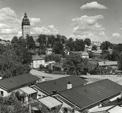 Utsikt från altanen på Nygatan 37B i Strängnäs