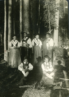 Tyrolare i skogen vid Seis, Tyrolen, 1899