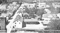 Vykort, panoramabild från Västra kyrktornet i Nyköping