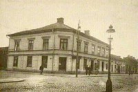 Korsningen Brunnsgatan-Storgatan i Nyköping, tidigt 1900-tal