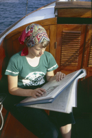 Kerstin Berg i segelbåten år 1971