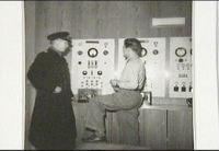 Pressvisning av nya brandstationen 1950.
