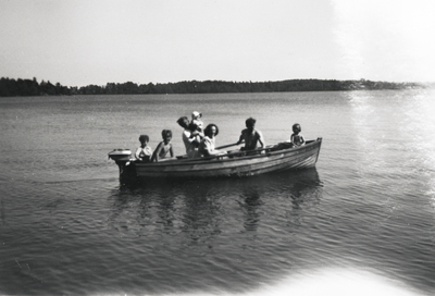 Båttur vid Hagbyberga, 1950-tal