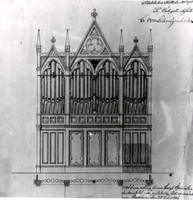 Original tillhör församlingen, ritning till orgelfasad gillad 1806.