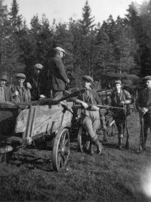 Älgjakt vid Ekeby år 1930