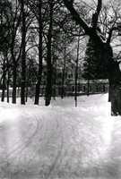 Trädgårdsmuren vid Ökna säteri i Floda socken, vintertid