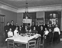 Avskedsbjudning för direktör Axén med fru, kronohäktet i Nyköping 1917