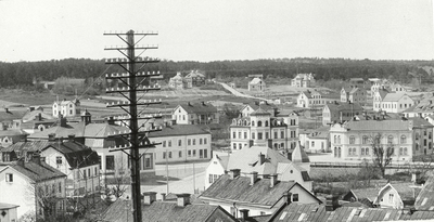 Utsikt västerut över Strängnäs, troligen från Jäderholmska huset