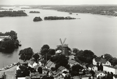 Strängnäs, utsikt från domkyrkotornet åt nordväst.