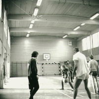 Basket i gymnastiksalen på Stensunds folkhögskola, Trosa