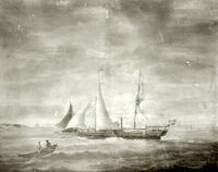 Akvarell av ångfartyg Rosen.