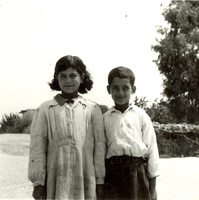 Jasmina och Hassan, två palestinska flyktingbarn i Gaza på 1950-talet