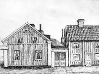 C.H.Forsmans Guldsmedsverkstad och Café, hörnet Fruängsgatan/Västra Kvarngatan i Nyköping, tidigt 1900-tal