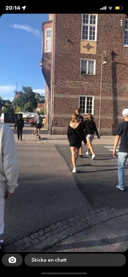 Snapshatbild på kompisar i Strängnäs