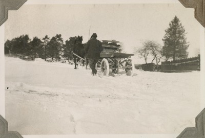 Einar med häst och vagn, Segersta 1931