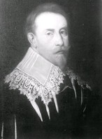 Gustav II Adolf, porträtt i kyrkan.