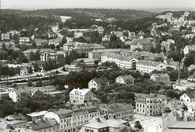 Strängnäs, utsikt från domkyrkotornet västerut.