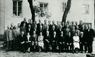 Gruppfoto, bibliotekskurs i Stockholm.