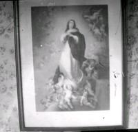 Foto på tavla med religiöst motiv, Ökna säteri i floda socken