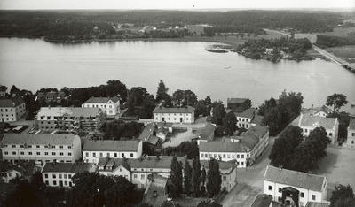 Strängnäs, utsikt från domkyrkotornet åt norr.