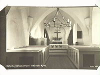 Nykyrka kyrka, vykort taget efter restaureringen 1929