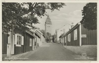 Vykort, Strängnäs med Domkyrkan i bakgrunden