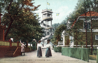Färglagt vykort från Konstindustriutställningen i Stockholm 1909