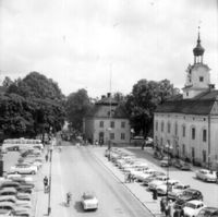 Parkering på Stora Torget i Nyköping, 1960