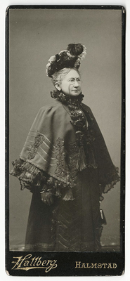 Visitkort, foto på äldre kvinna ca 1900, har tillhört konstnären Bodil Güntzel
