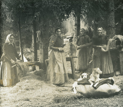 Kvinnor bråkar lin, 1900-tal