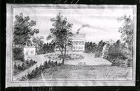 Ånga herrgård, teckning av Axel Engelhardt 1860.