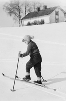 Gudrun 7 år på skidtur vid Perioden vintern 1958