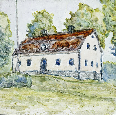 Glasmålning av en gård