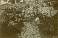 Människor med get, Anacapri, Capri omkring år 1904