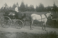 Kronprinsessan Victoria kör spann, kusken Eriksson där bak, Tullgarn år 1905